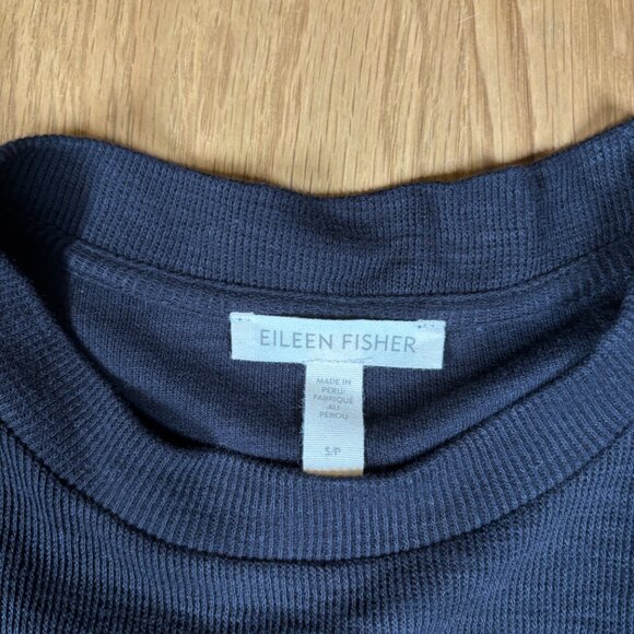 Eileen Fisher Navy Long Sleeve Crew Neck Knit Top – Women’s S/P - Picture 4 of 6